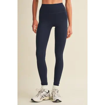 Navy & Yellow Block Leggings