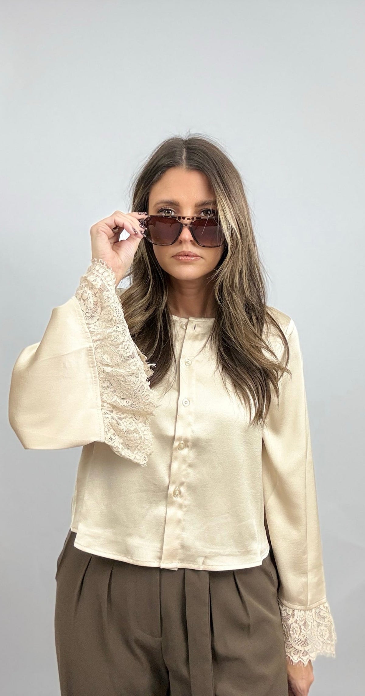 Darlin Lace Trim Blouse