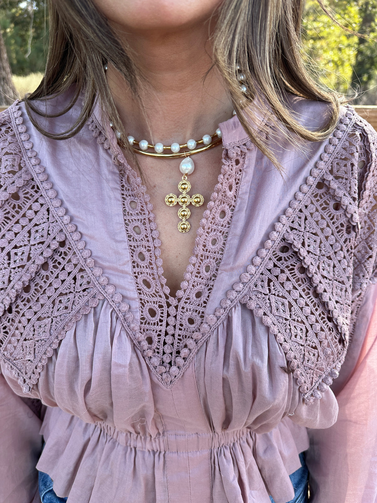 Bangles Lace Top In Rose