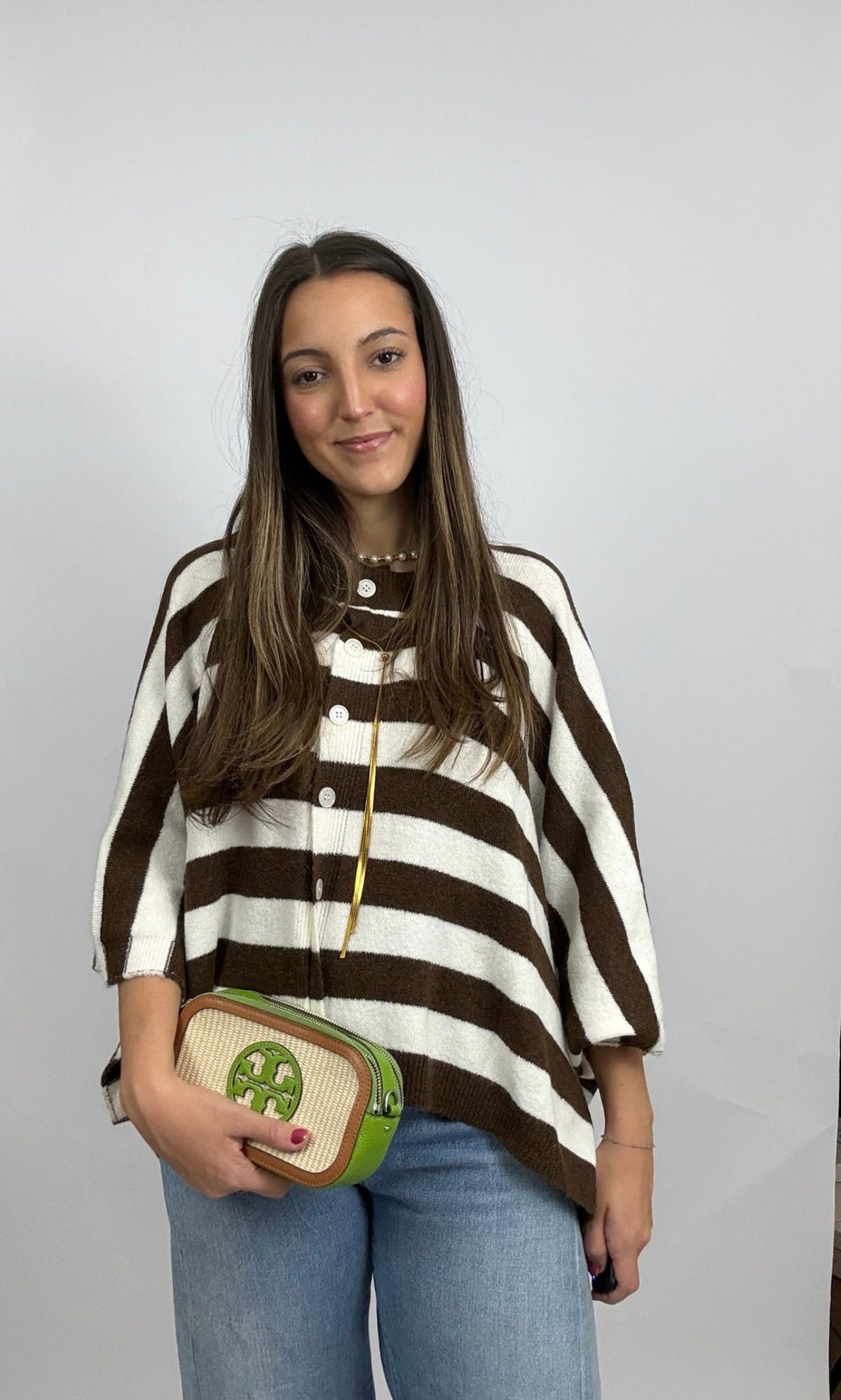 Constanza Button Front Poncho