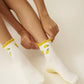 🍋 Lemon Ruffle Grip Sock, Pilates Socks