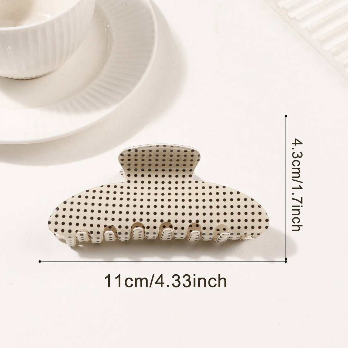 Large Polka Dot Acrylic Hair Claw Clips