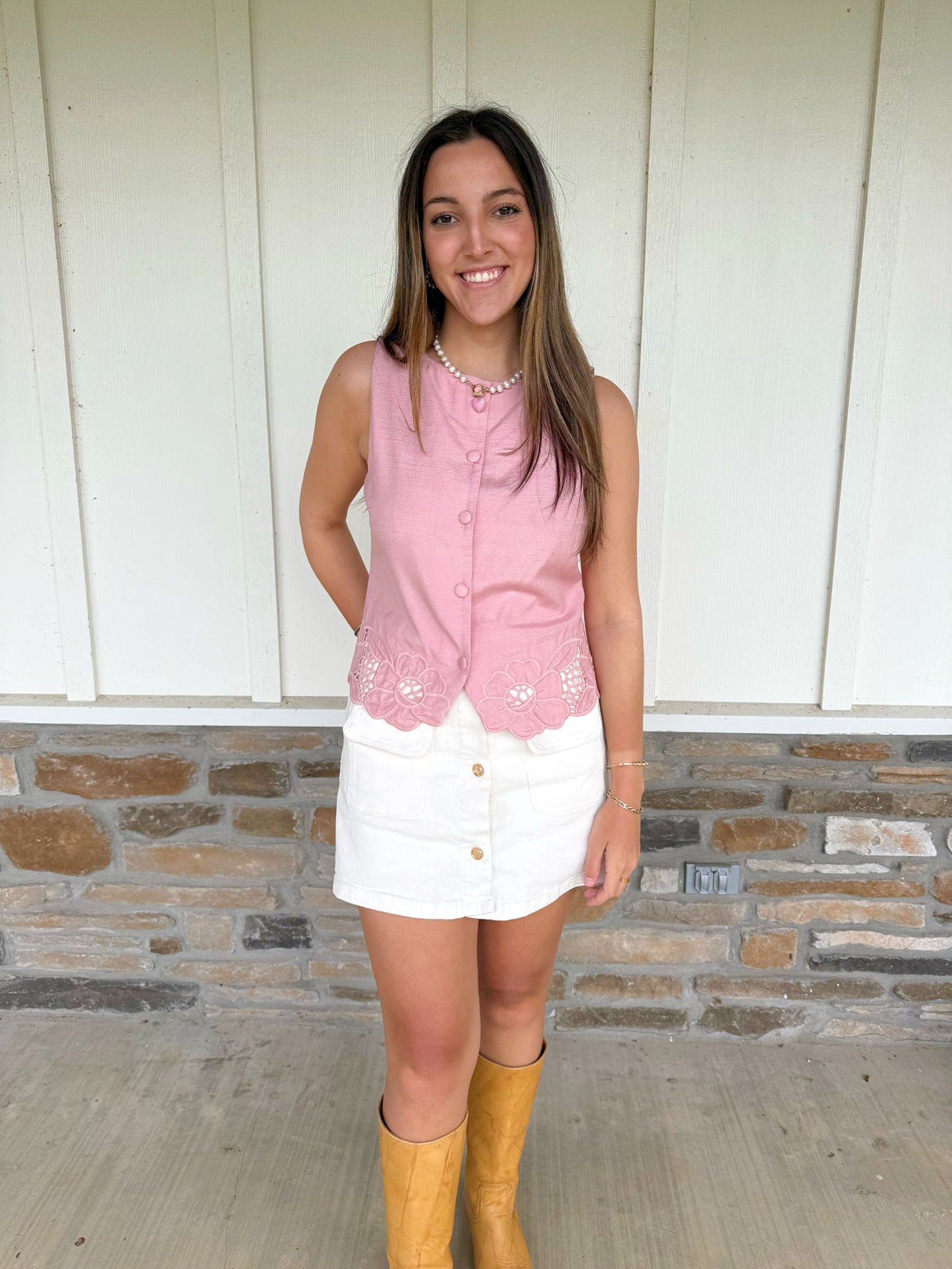 Making Plans White Skort