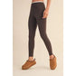 Binding Leggings- Dark Chocolate & Pink