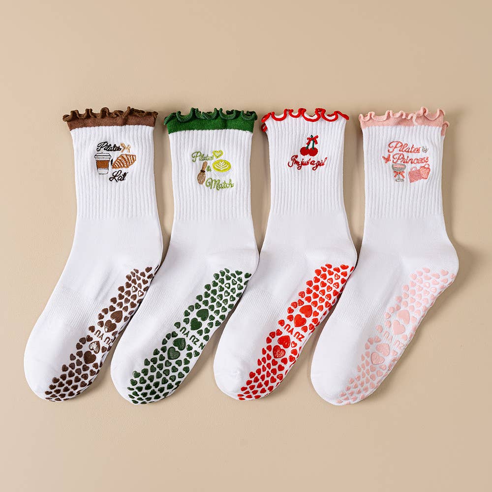 Pilates & Latte Grip Socks