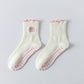 Pink Striped Ruffled Grip Socks