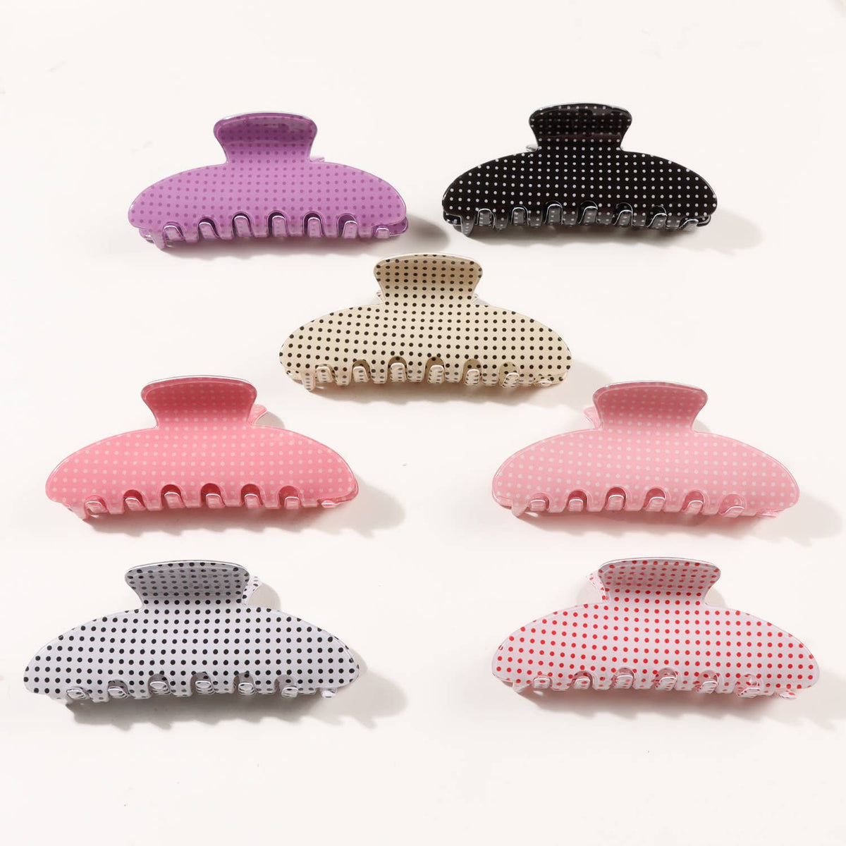 Large Polka Dot Acrylic Hair Claw Clips