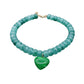 Jackie Beaded Heart Necklace- Green