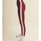 Burgundy Color Block Leggings