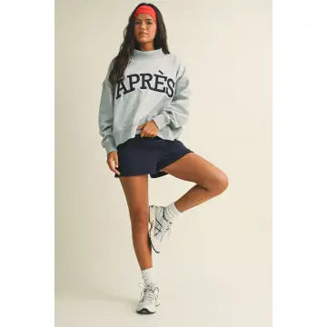 Apres Oversized Mock Neck Sweatshirt