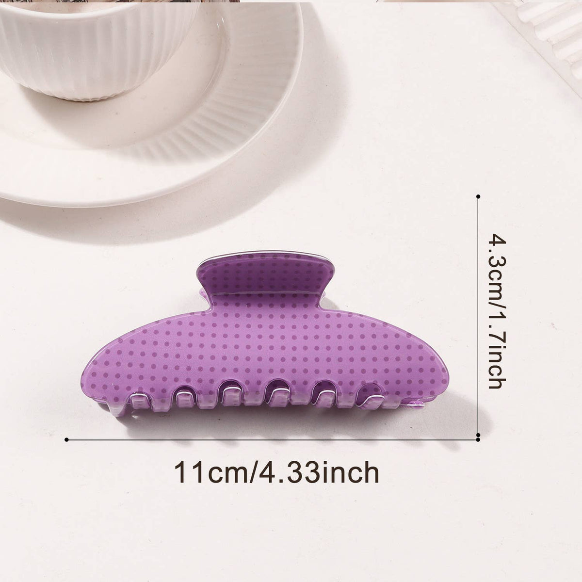 Large Polka Dot Acrylic Hair Claw Clips