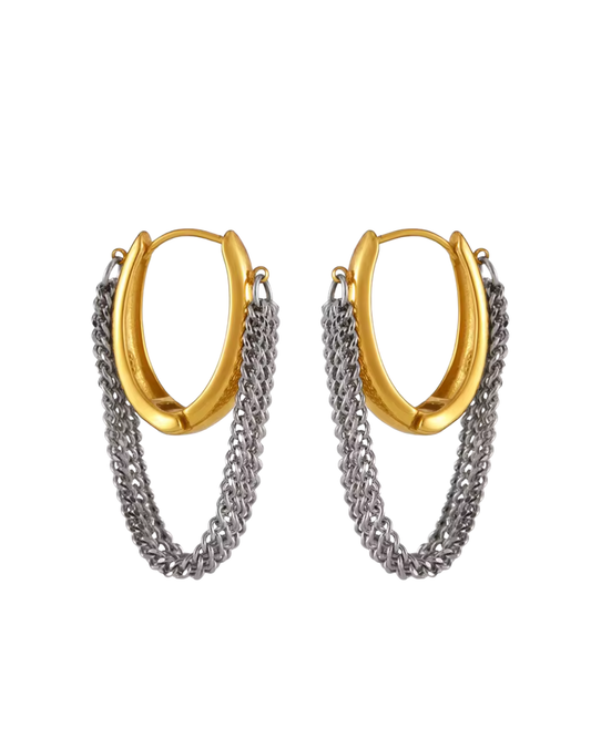 Jackson Two Tone Hoop : Hypoallergenic and Water Resistant