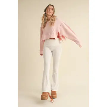 Pink Waffle Pullover
