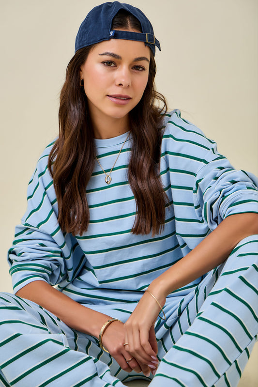 The Everyday Pullover (blue & green)