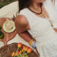 Conley Beaded Cross Necklace : Hypoallergenic and Water Resistant: Brown