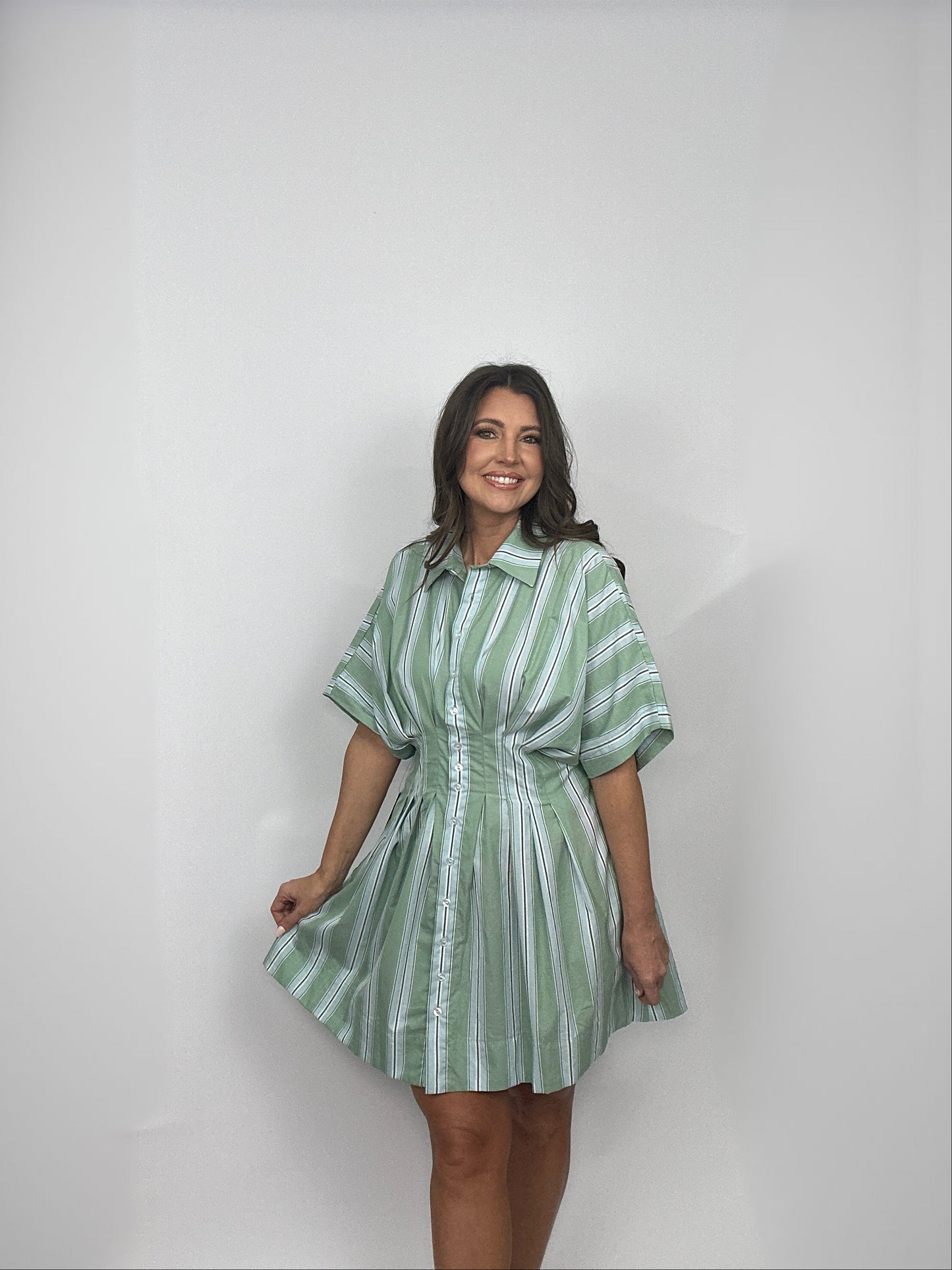 Fresh Start Mini Dress in Green