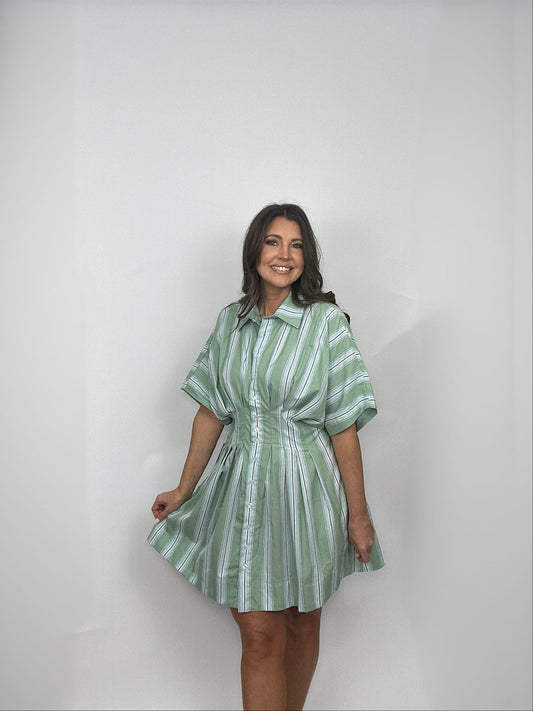 Fresh Start Mini Dress in Green