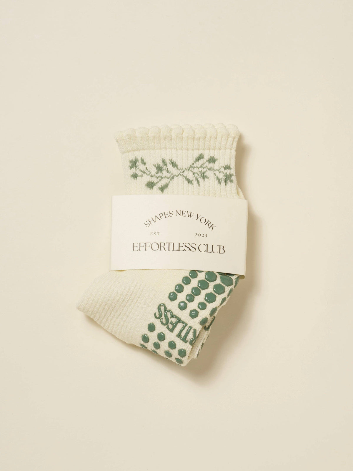 Juniper Cropped Crew Grip Sock - Garland