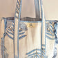 Blue Heron | Large Quilted Ruffle Tote Bag
