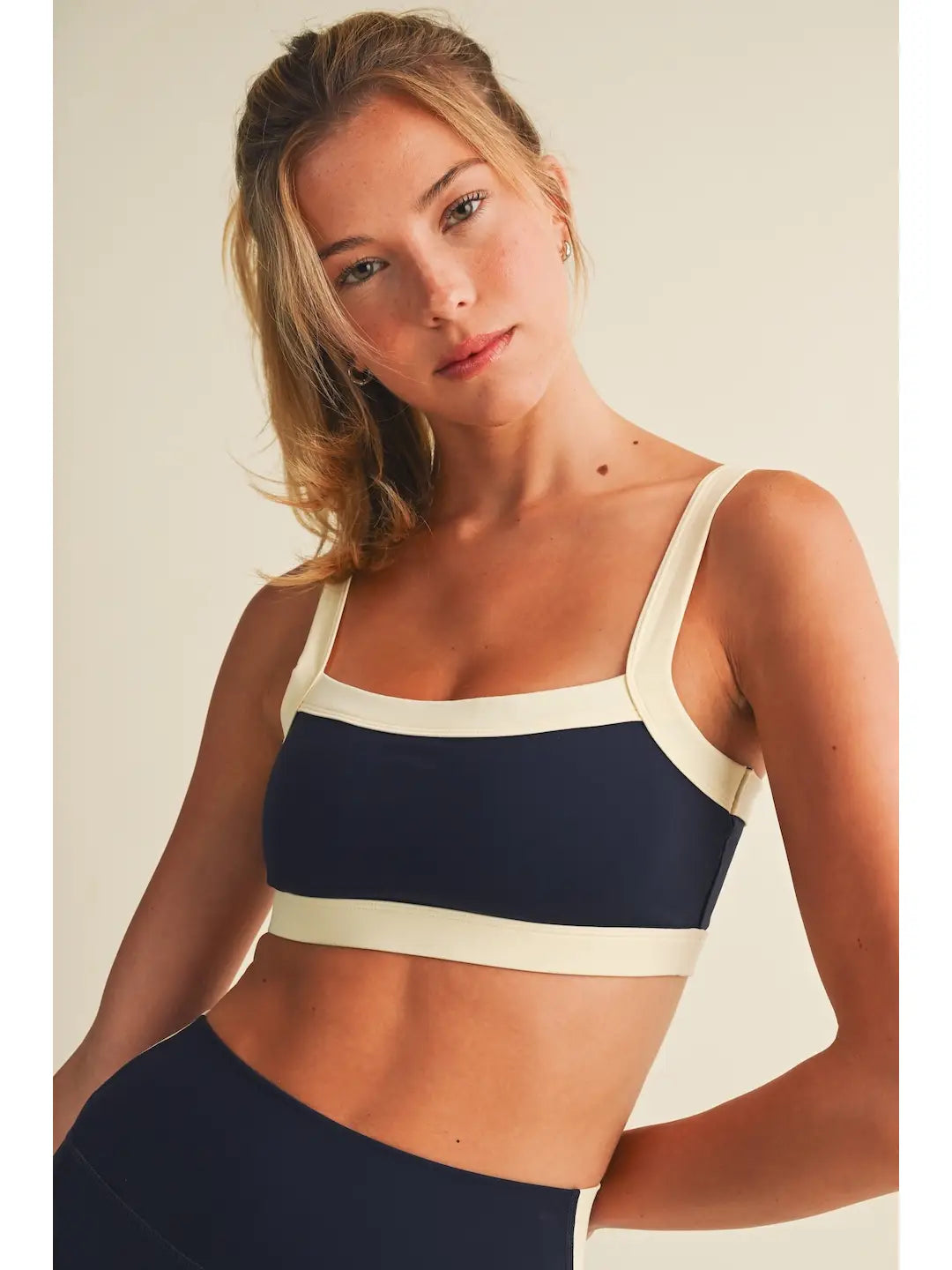 Navy & Yellow Sports Bra