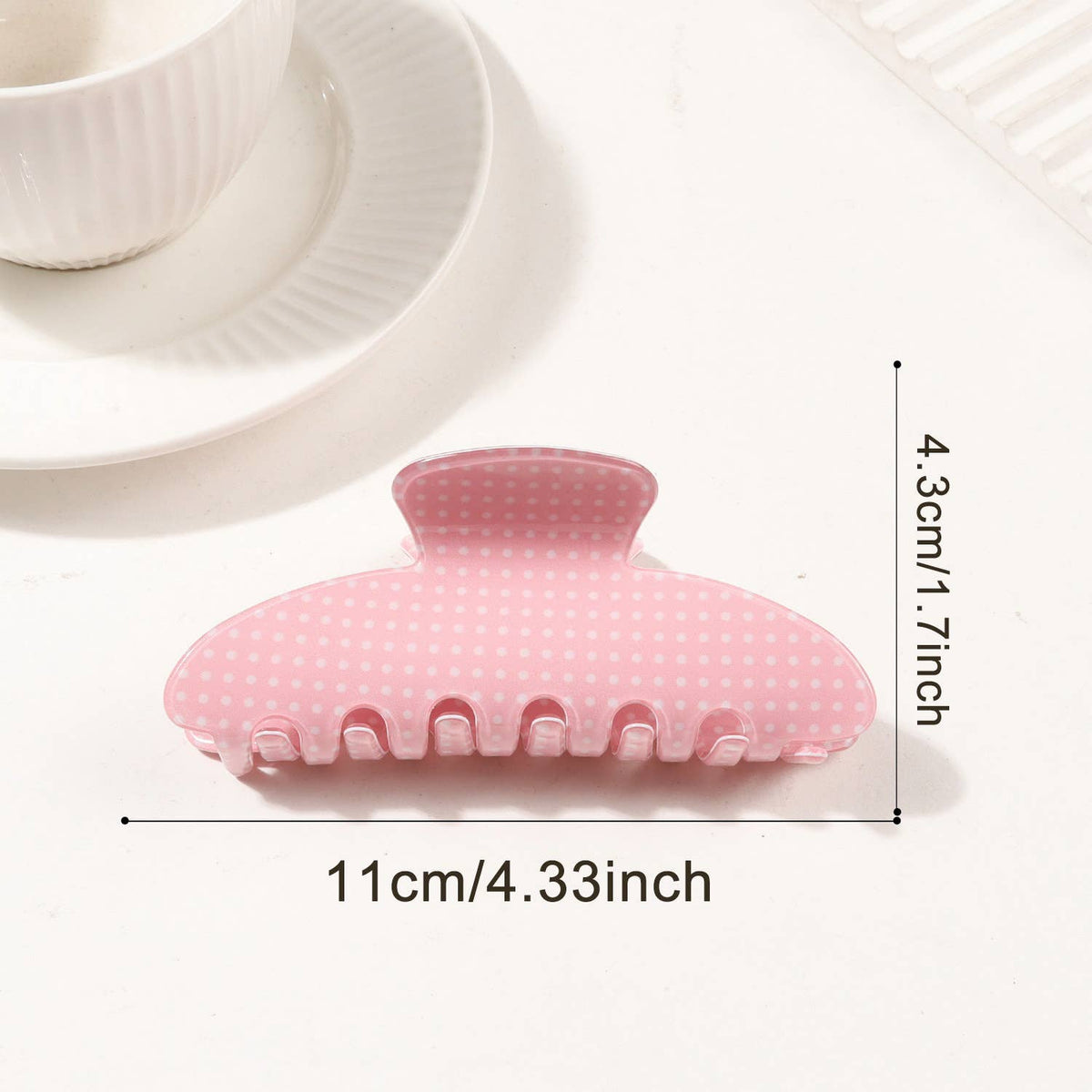 Large Polka Dot Acrylic Hair Claw Clips