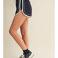 Navy Lace Trim Running Shorts