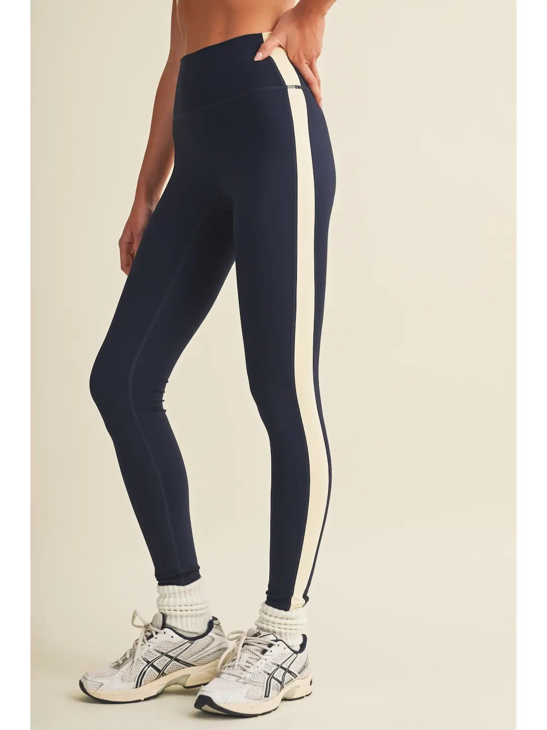 Navy & Yellow Block Leggings