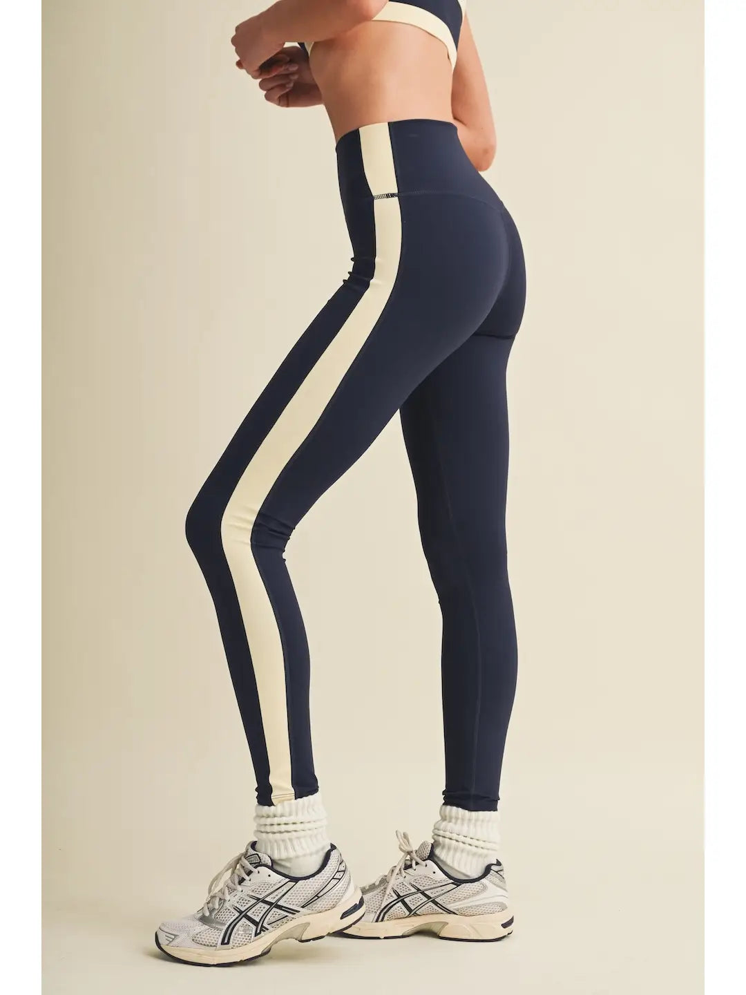 Navy & Yellow Block Leggings