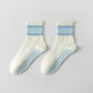 Pink Striped Ruffled Grip Socks