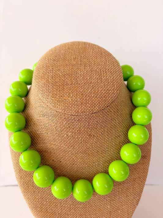 Lime Bauble Bead Necklace