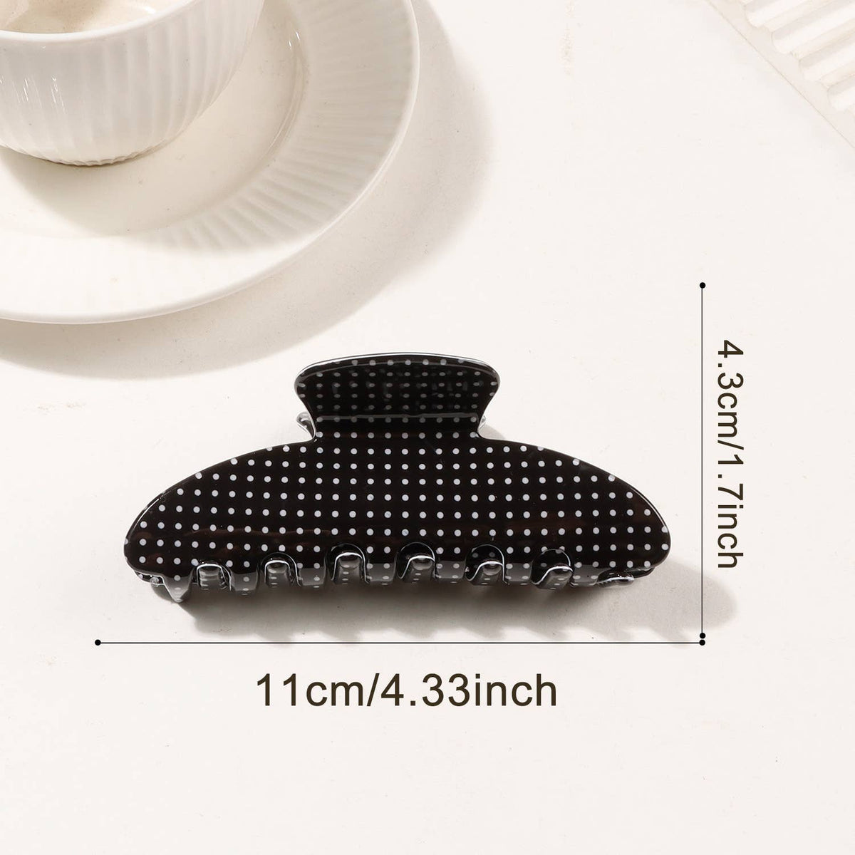 Large Polka Dot Acrylic Hair Claw Clips
