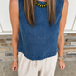 It’s Pouring Dark Chambray Top