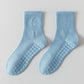 Pink Striped Ruffled Grip Socks