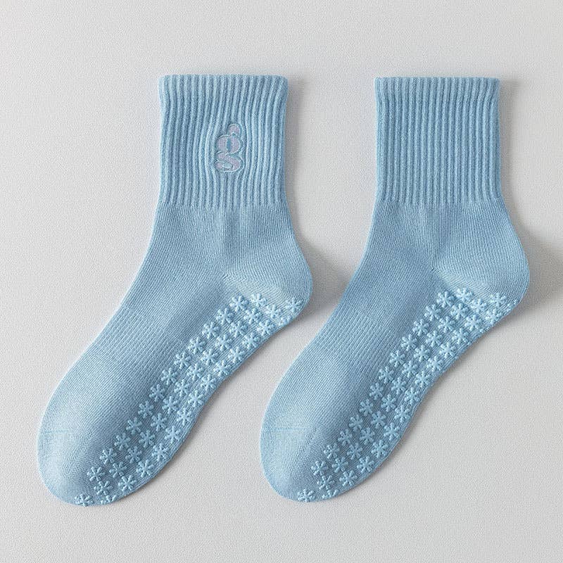 Pink Striped Ruffled Grip Socks