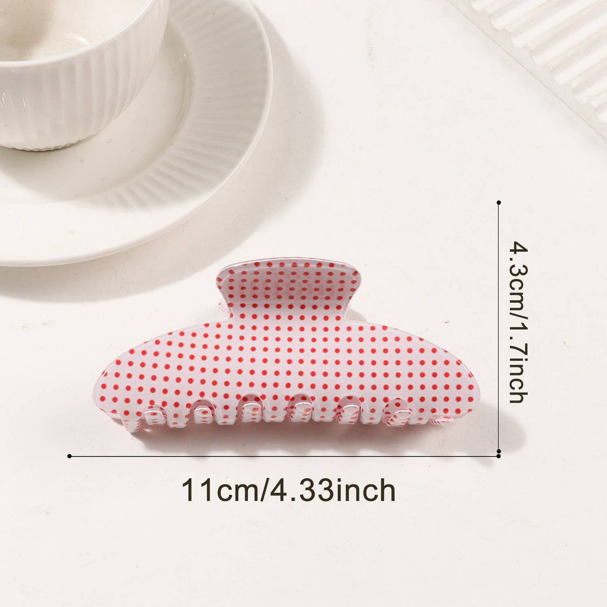 Large Polka Dot Acrylic Hair Claw Clips
