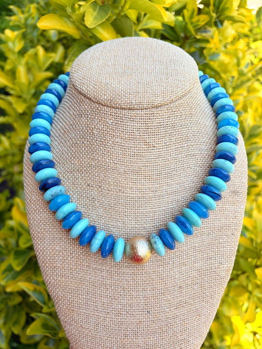 Shades of Blue Rondelle Necklace