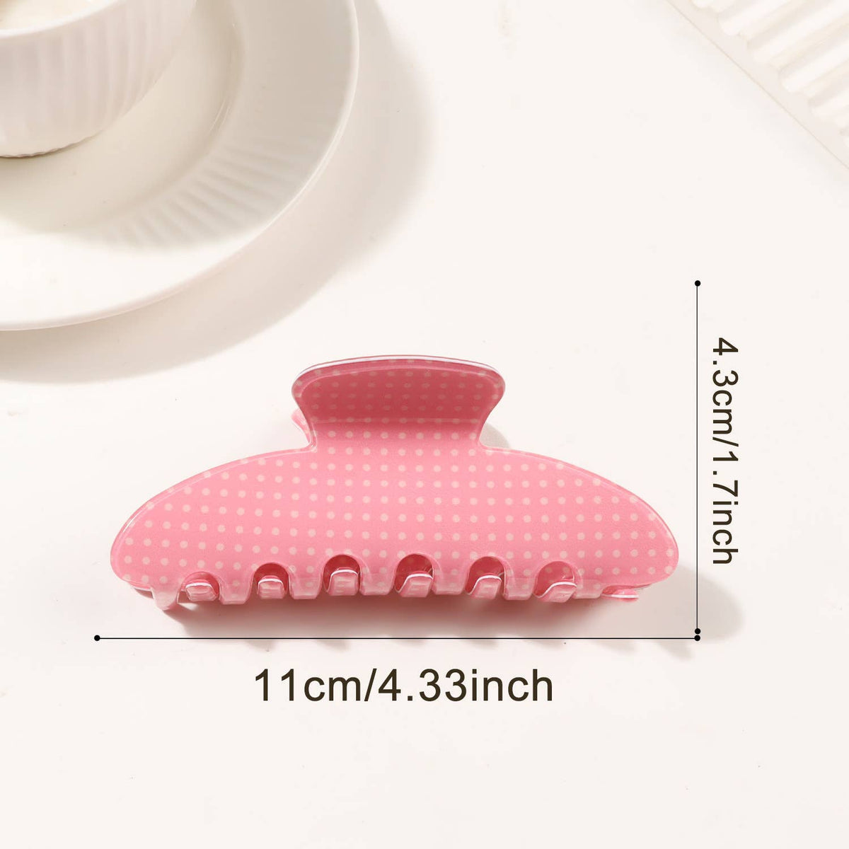 Large Polka Dot Acrylic Hair Claw Clips