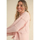 Pink Waffle Pullover