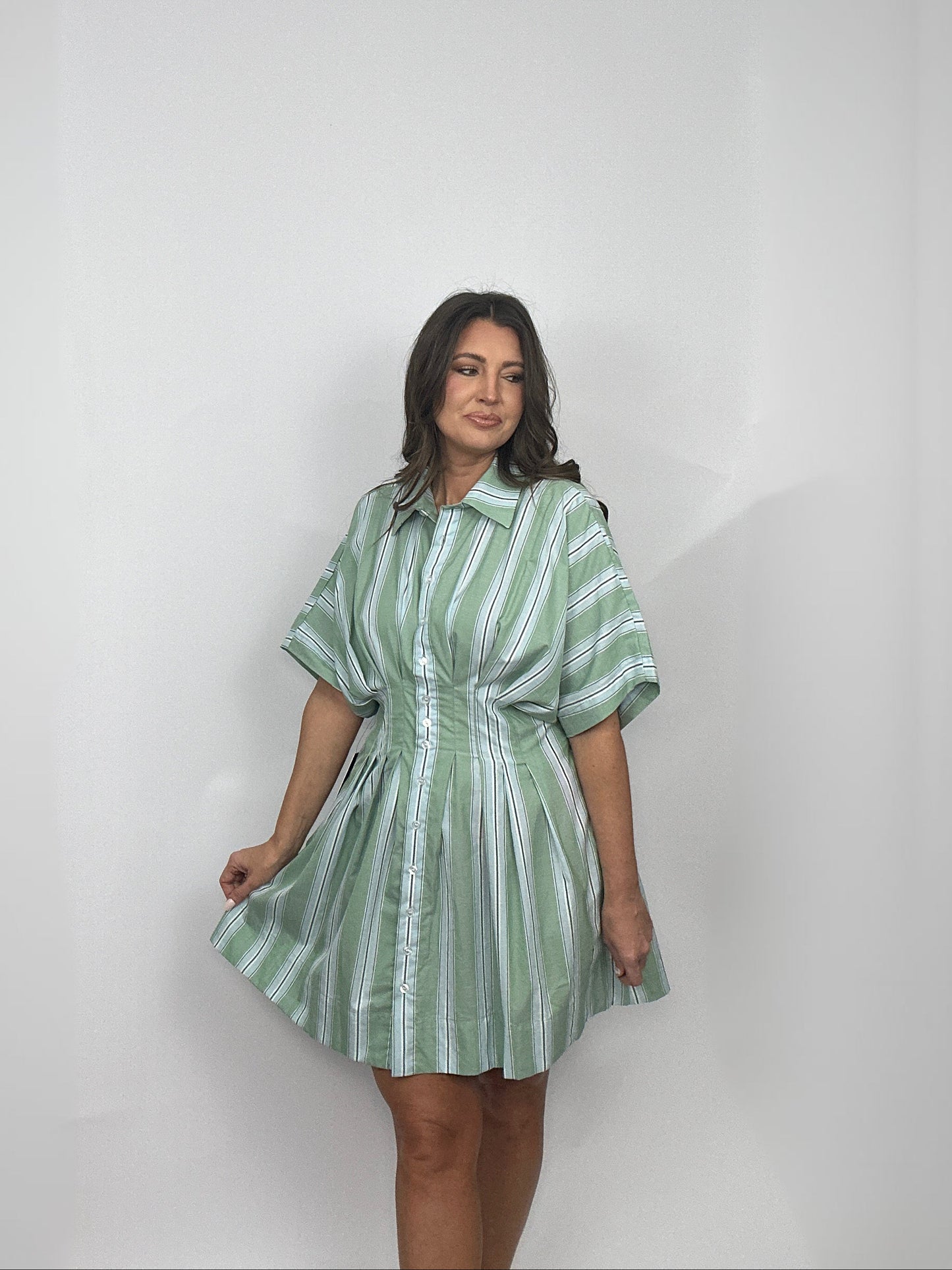 Fresh Start Mini Dress in Green