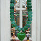 Jackie Beaded Heart Necklace- Green