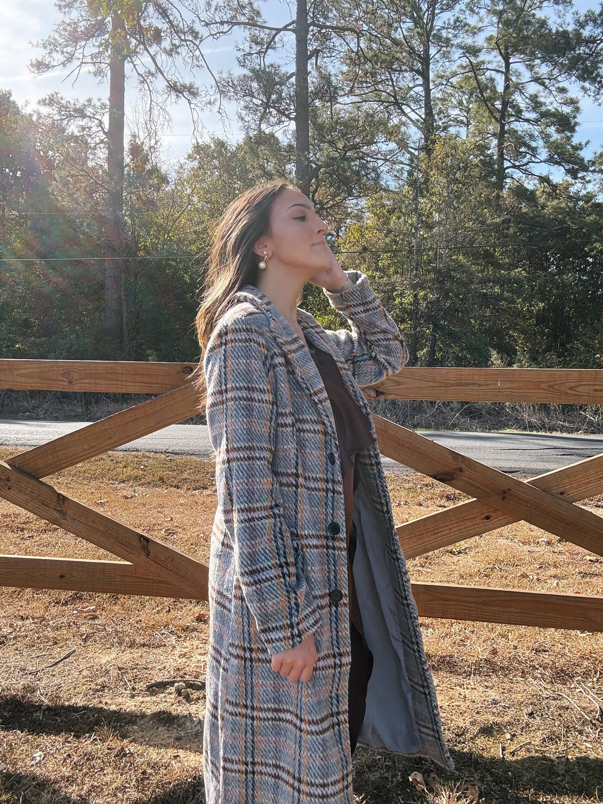 Flower Bed Plaid Coat