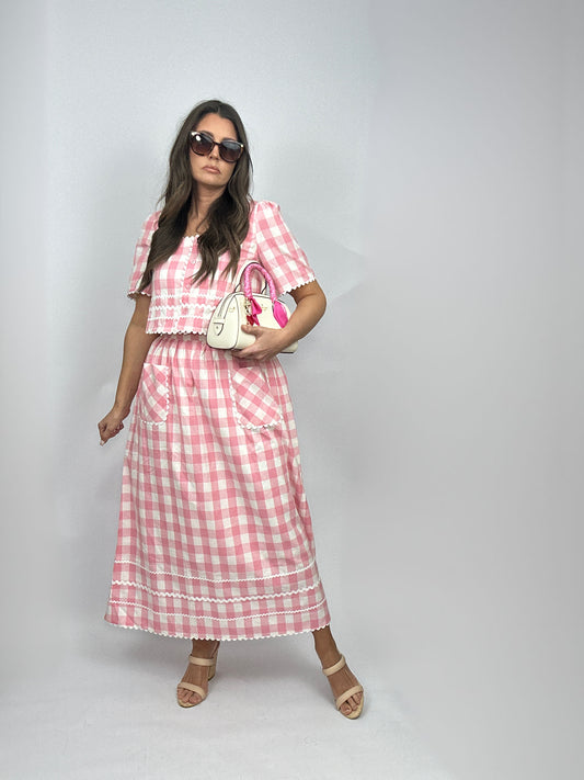 Sweet Picnic Gingham Skirt