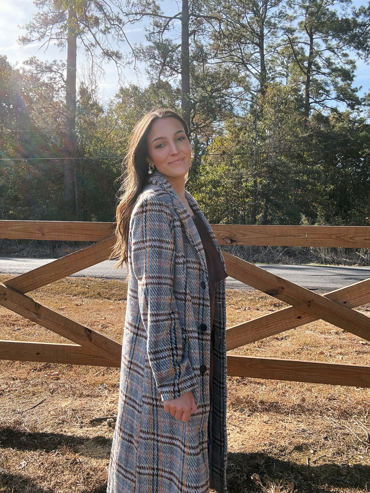 Flower Bed Plaid Coat