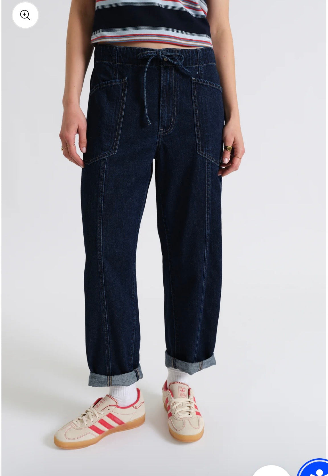 Villa Drawstring Barrel leg in Blue Mood