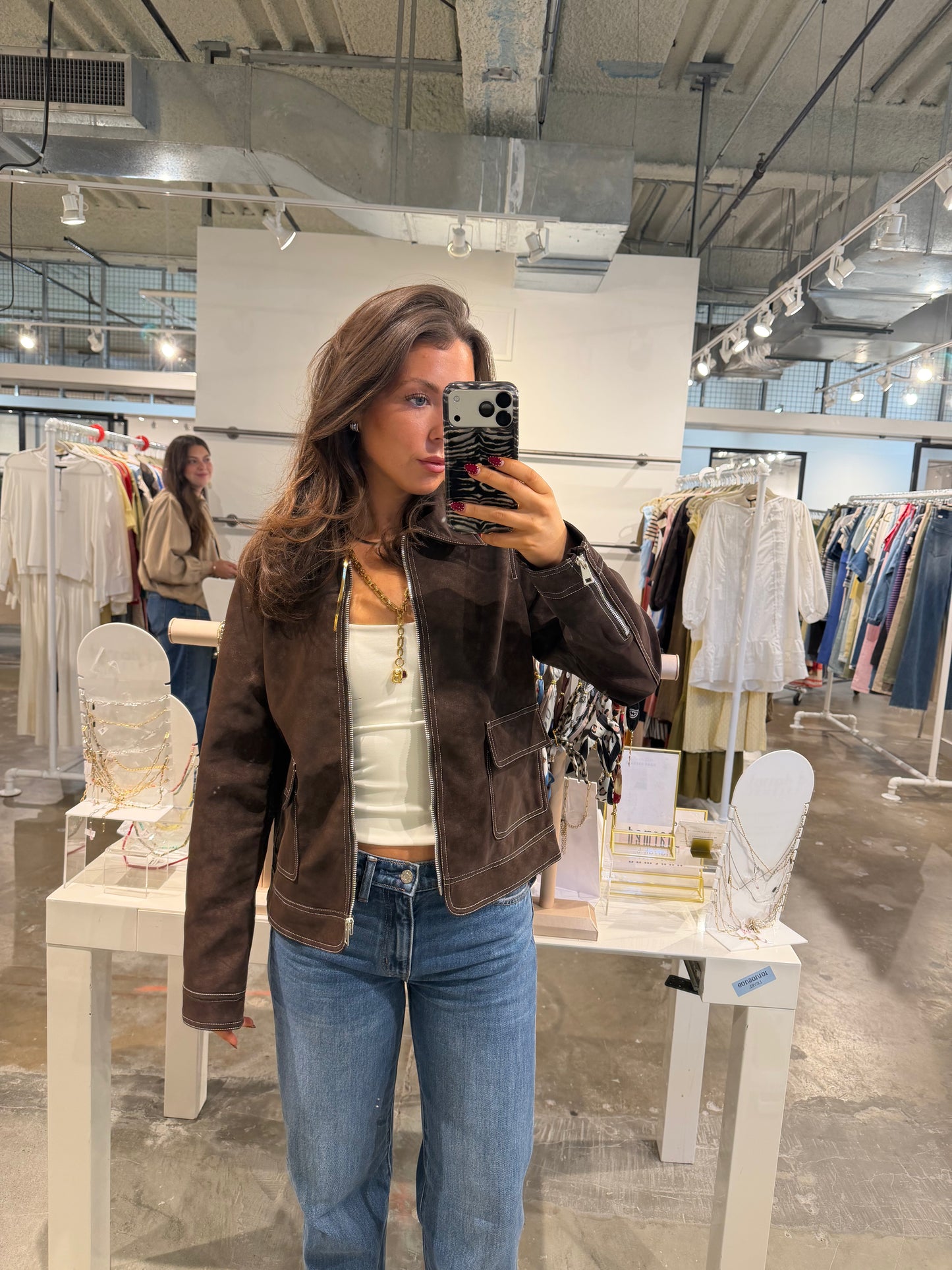 Elgon Suede Jacket in Chocolate