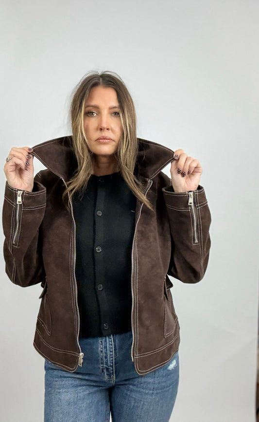 Elgon Suede Jacket in Chocolate