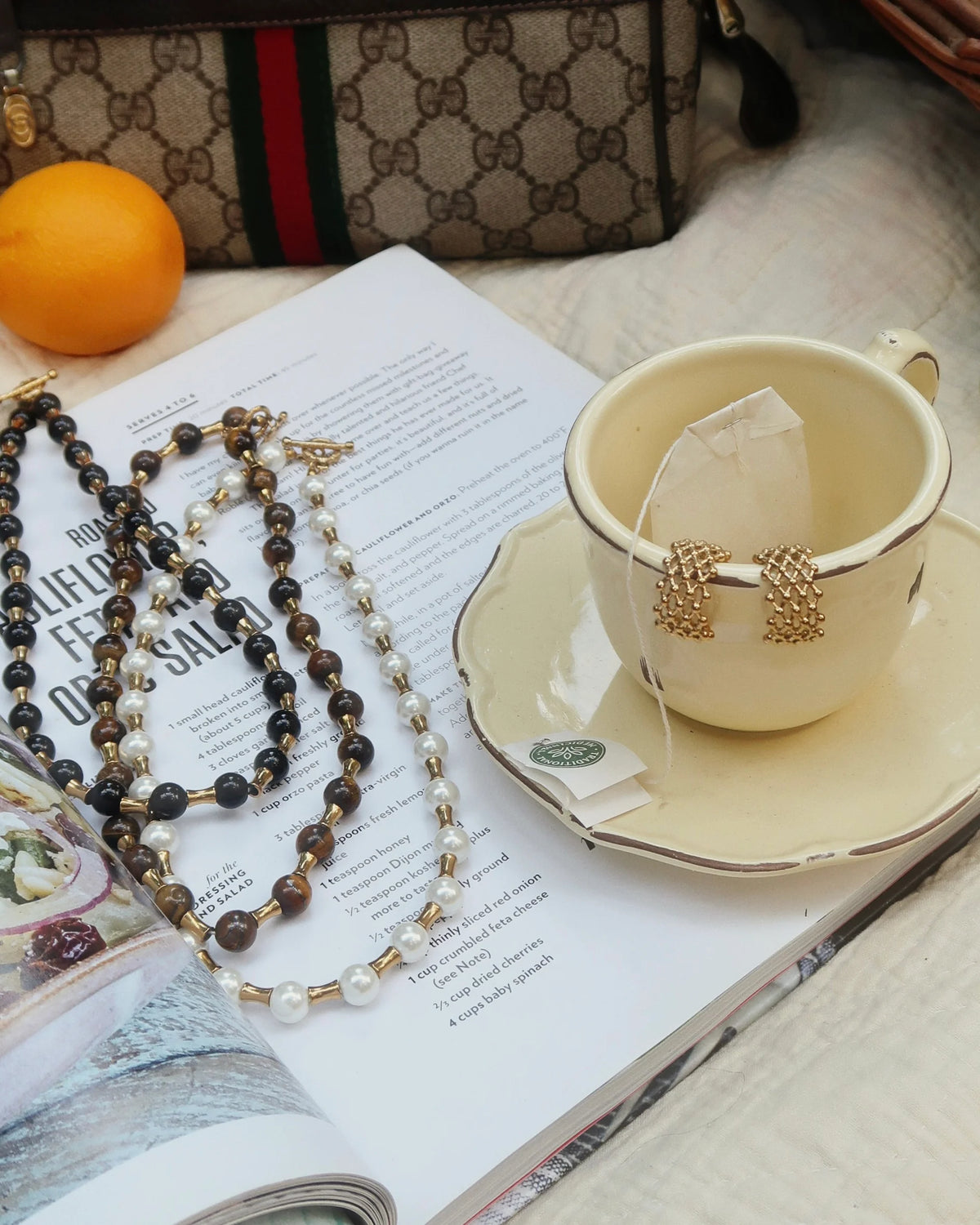 Livi Beaded Necklace- Brown