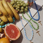 Conley Beaded Cross Necklace- Blue