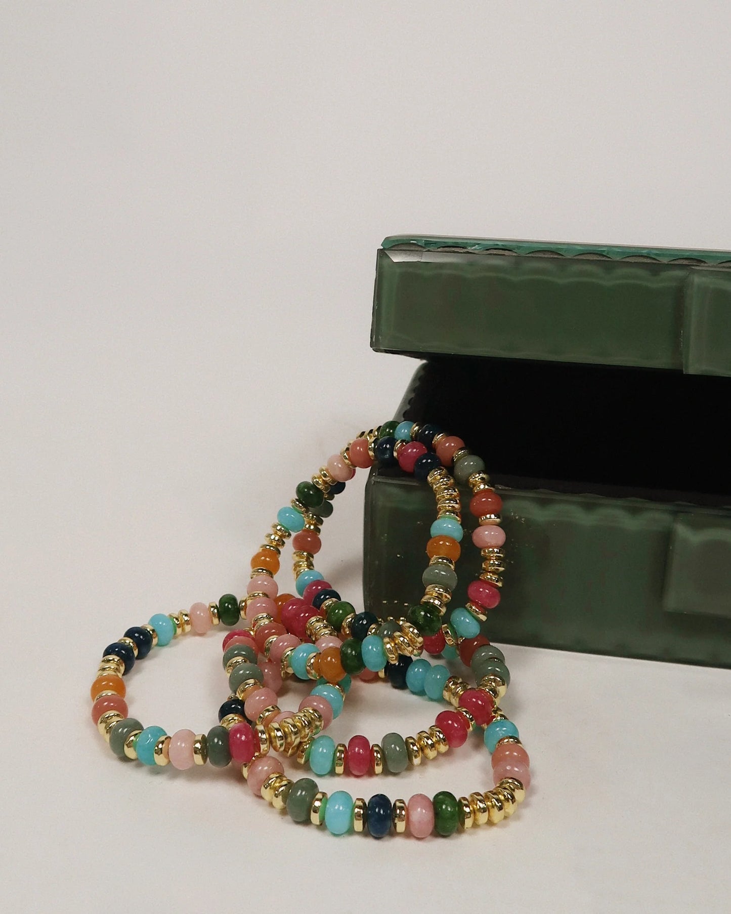 Ziggy Beaded Bracelet- Gold and Multi