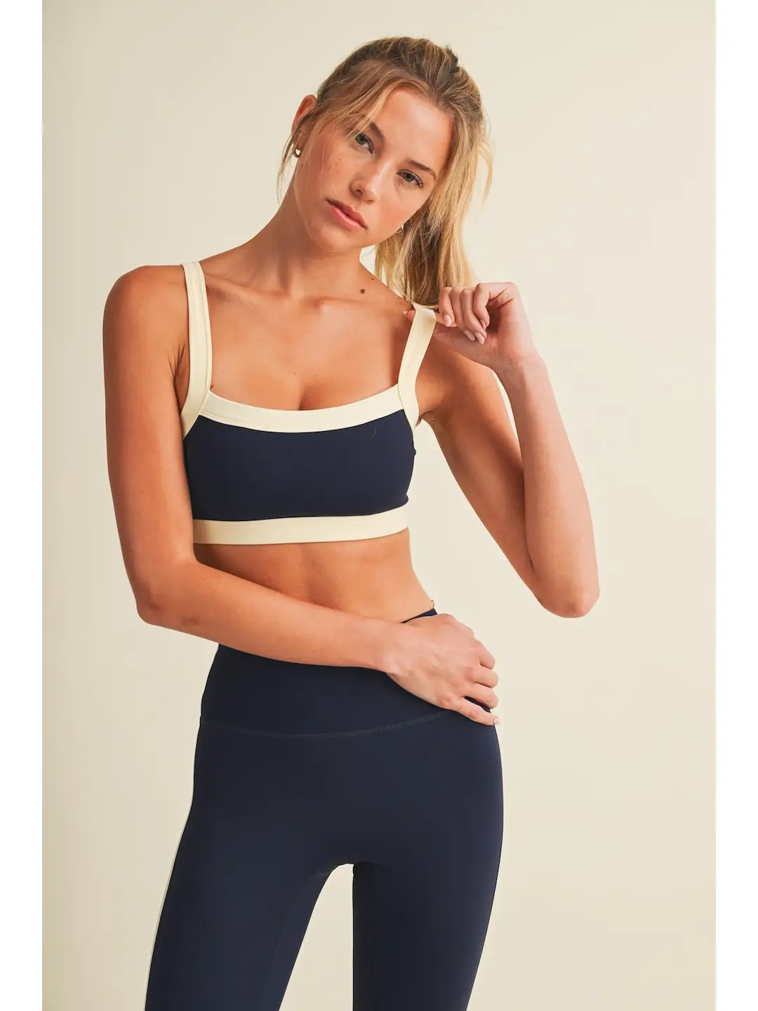 Navy & Yellow Sports Bra